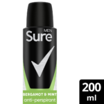 Sure Men Essential Protection 48h Bergamot & Mint Anti-Perspirant Deodorant Spray 200ml - Image 2
