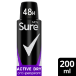 Sure Men Essential Protection 48h Active Dry Anti-Perspirant Deodorant Spray 200ml - Image 5