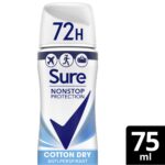 Sure Nonstop Protection 72h Cotton Dry Anti-Perspirant Deodorant Spray 75ml - Image 5