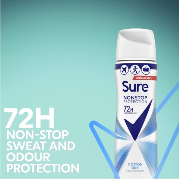 Sure Nonstop Protection 72h Cotton Dry Anti-Perspirant Deodorant Spray 75ml