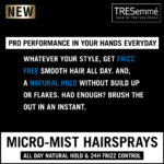 TRESemme Freeze Hold 24 Hour Frizz Control Hairspray 100ml - Image 5