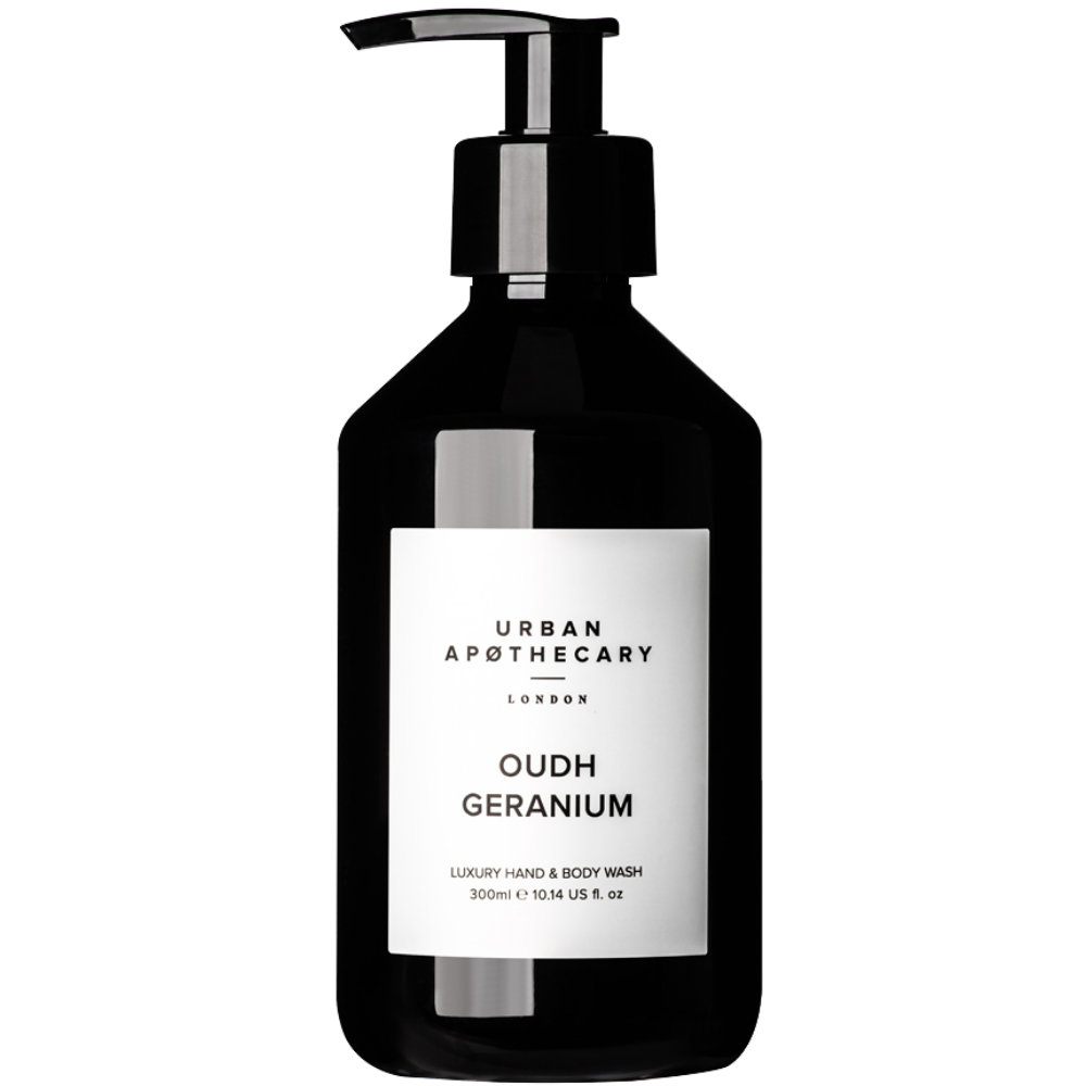 UPOC0021.png Urban Apothecary Oudh Geranium Luxury Hand & Body Wash 300ml - Image 1