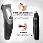 Wahl Clip N Rinse Plus Cord/Cordless Hair Clipper & Nose Trimmer Grooming Set - Image 6