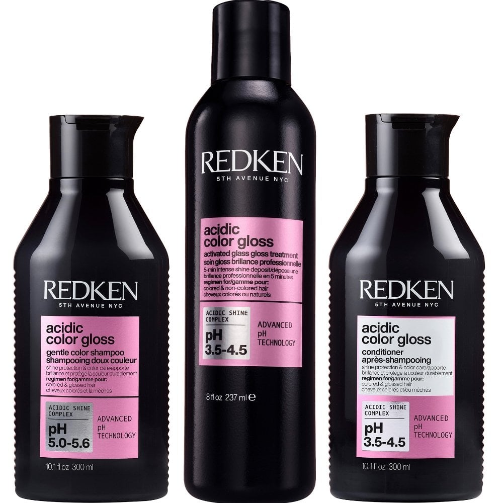 acidic-colour-gloss-shampoo-300ml-gloss-treatment-237ml-conditioner-300ml-trio-for-coloured-hair-p37336-116653_image.jpg Redken Acidic Colour Gloss Shampoo 300ml, Gloss Treatment 237ml & Conditioner 300ml Trio - Image 1