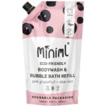 Miniml Eco-Friendly Body Wash & Bubble Bath Pink Grapefruit + Aloe Vera 1000ml Pouch - Image 4