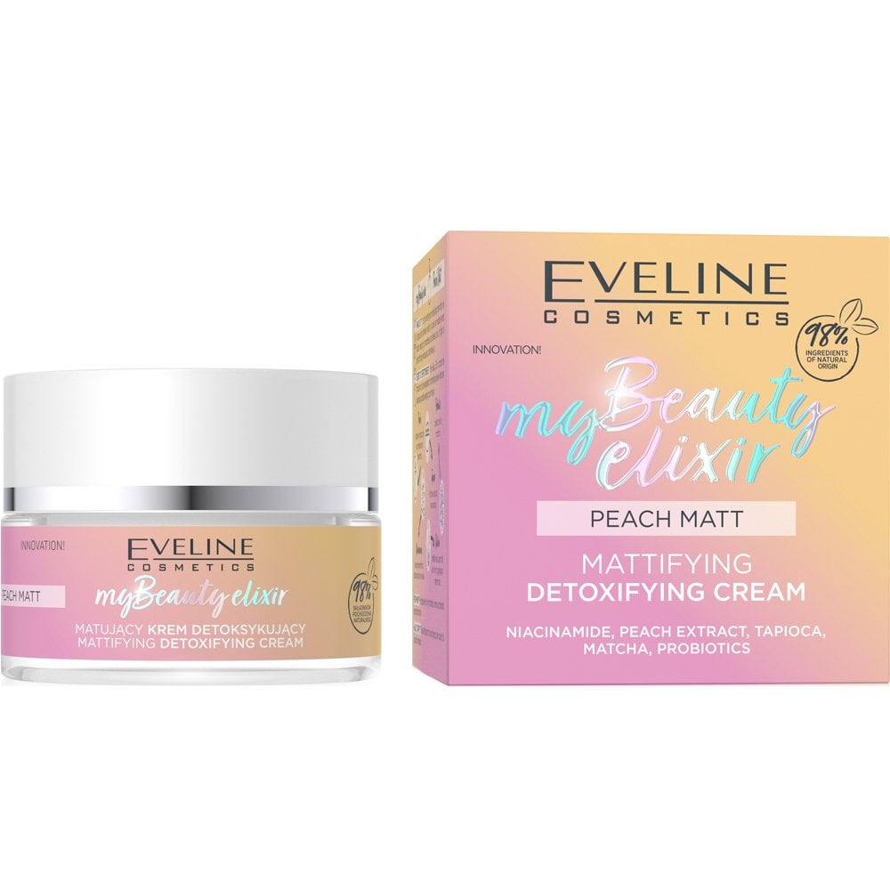 eveline-cosmetics-my-beauty-elixir-peach-matt-mattifying-detoxifying-face-cream-50ml-p25642-60409_image.jpg Eveline Cosmetics My Beauty Elixir Peach Matt Face Cream 50ml - Image 1