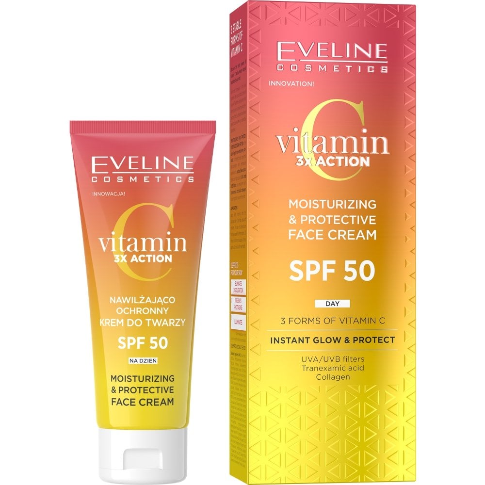 eveline-cosmetics-vitamin-c-3x-action-moisturising-protective-face-cream-with-tranexamic-acid-for-aged-skin-spf50-30ml-p34982-104680_image.jpg Eveline Cosmetics Vitamin C 3x Action Moisturising & Protective Face Cream SPF50 30ml - Image 1