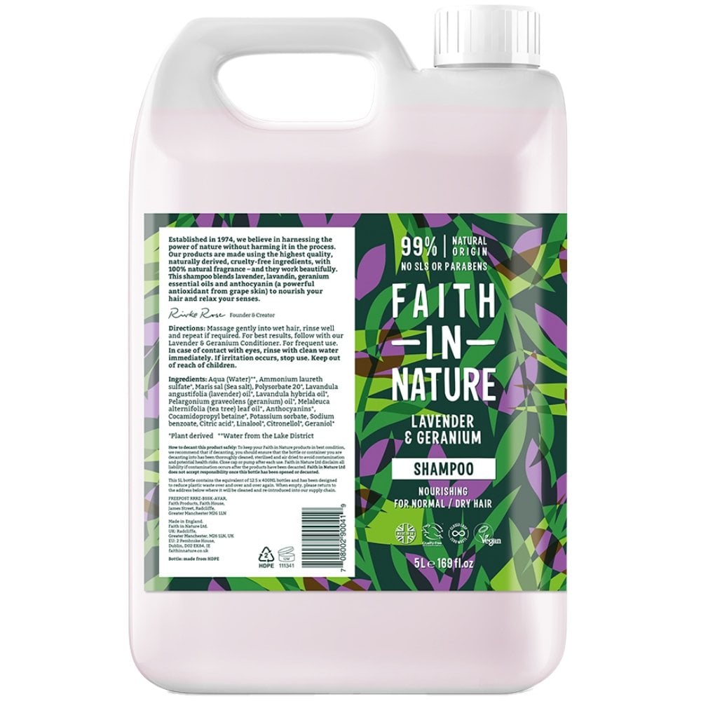 faith-in-nature-lavender-geranium-shampoo-5000ml-p16350-96436_image.jpg Faith In Nature Lavender & Geranium Shampoo 5000ml - Image 1