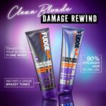 Fudge Professional Clean Blonde Violet Toning Shampoo & Damage Rewind Conditioner Twin 2 x 1000ml - Image 2