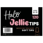 Halo Jellie Tips Soft Gel Nail Tips Medium Square x120 Sizes 0-11