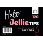 Halo Jellie Tips Soft Gel Nail Tips Stiletto Long x120 Sizes 0-11 - Image 2