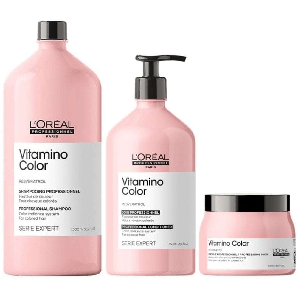 loreal-professionnel-serie-expert-vitamino-colour-radiance-shampoo-1500ml-conditioner-750ml-mask-500ml-p30399-104257_image_3160c00b-1c75-4853-9a87-10ed5dd09f93.jpg L'Oreal Professionnel Serie Expert Vitamino Colour Radiance Shampoo 1500ml, Conditioner 750ml & Mask 500ml - Image 1