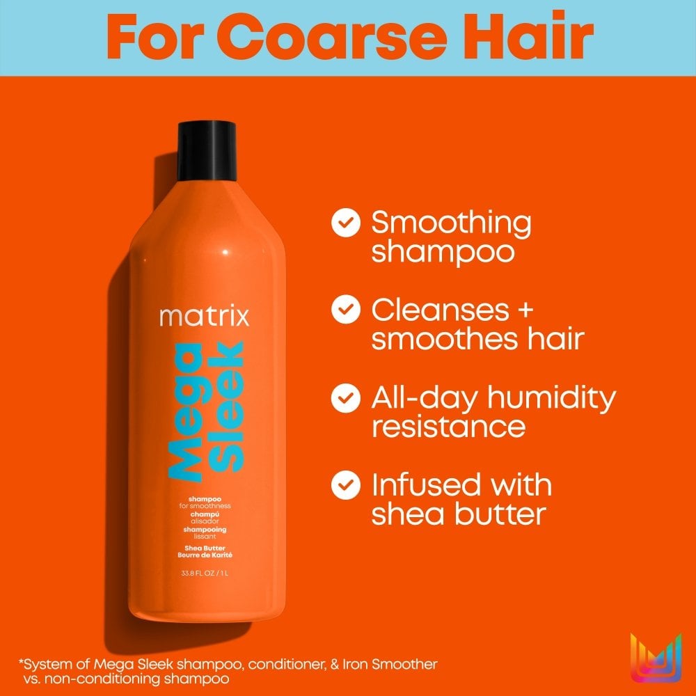 matrix-total-results-mega-sleek-shampoo-with-shea-butter-for-smoothness-1000ml-p16882-104429_image.jpg Matrix Total Results Mega Sleek Shampoo 1000ml - Image 1