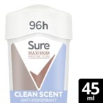 Sure Maximum Protection 96h Clean Scent Anti-Perspirant Deodorant Stick 45ml - Image 2