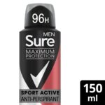 Sure Men Maximum Protection 96h Sport Active Anti-Perspirant Deodorant Spray 150ml