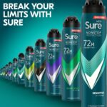 Sure Men Nonstop Protection 72h Sensitive Anti-Perspirant Deodorant Spray 250ml - Image 2