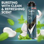 Sure Men Nonstop Protection 72h Sport Cool Anti-Perspirant Deodorant Spray 250ml - Image 5