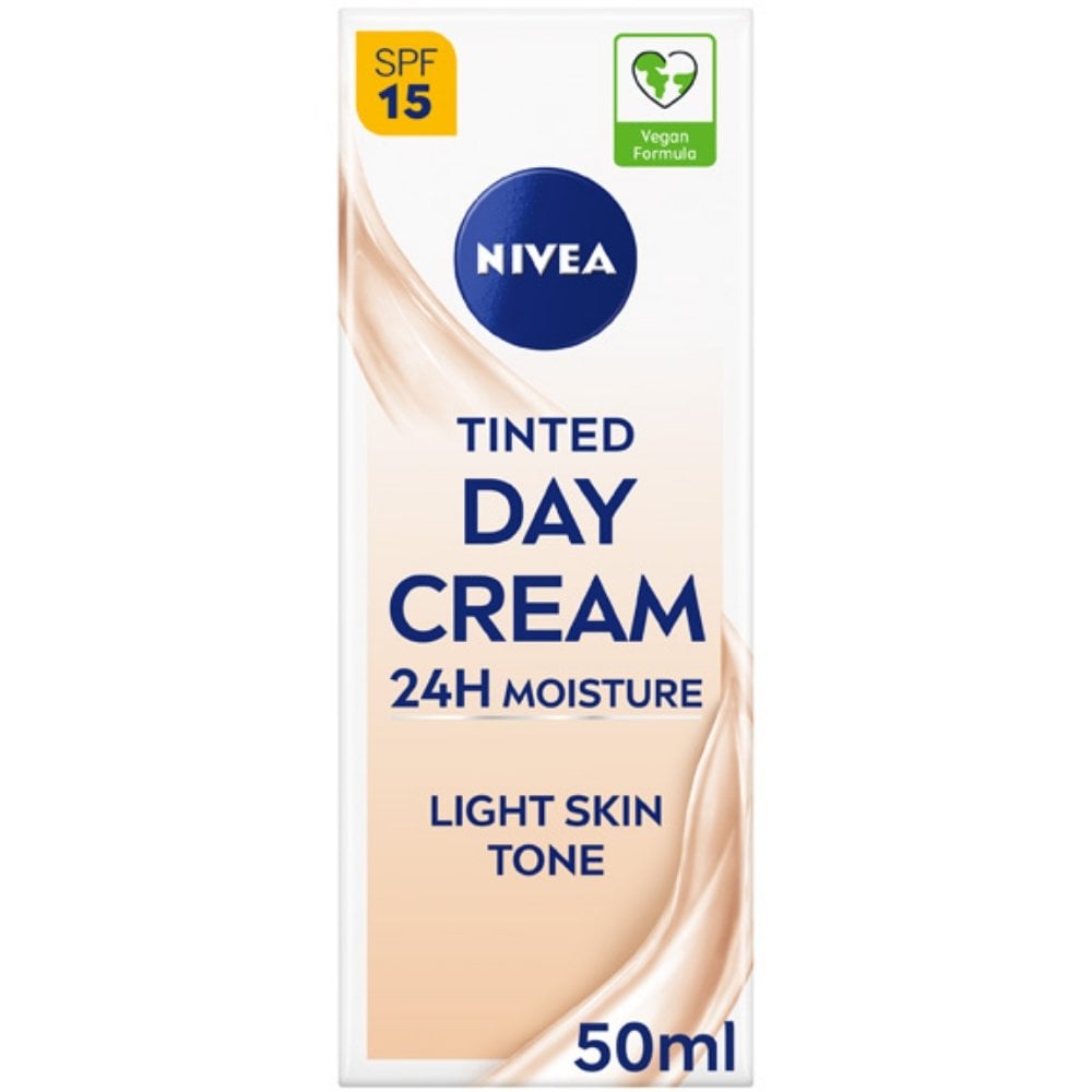 nivea-24h-tinted-day-cream-with-vitamin-e-mineral-pigments-for-light-skin-tones-spf15-50ml-p28617-88023_image.jpg Nivea 24H Tinted Day Cream Light Skin Tones SPF15 50ml - Image 1