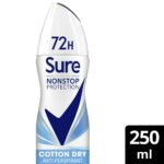 Sure Nonstop Protection 72h Cotton Dry Anti-Perspirant Deodorant Spray 250ml - Image 5