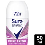 Sure Nonstop Protection 72h Pure Fresh Anti-Perspirant Deodorant Roll-On 50ml - Image 7