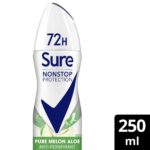 Sure Nonstop Protection 72h Pure Melon Aloe Anti-Perspirant Deodorant Spray 250ml - Image 3