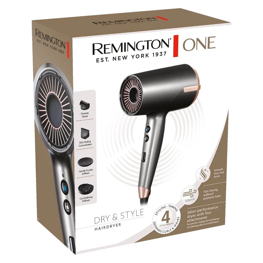 one-dry-style-hair-dryer-with-diffuser-and-flyaway-attachment-d6077-p36108-116840_image.jpg Remington ONE Dry & Style Hair Dryer with Diffuser and Flyaway Attachment D6077 - Image 1