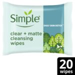 Simple Daily Skin Detox Biodegradable Matte Wipes Pack of 20 - Image 2