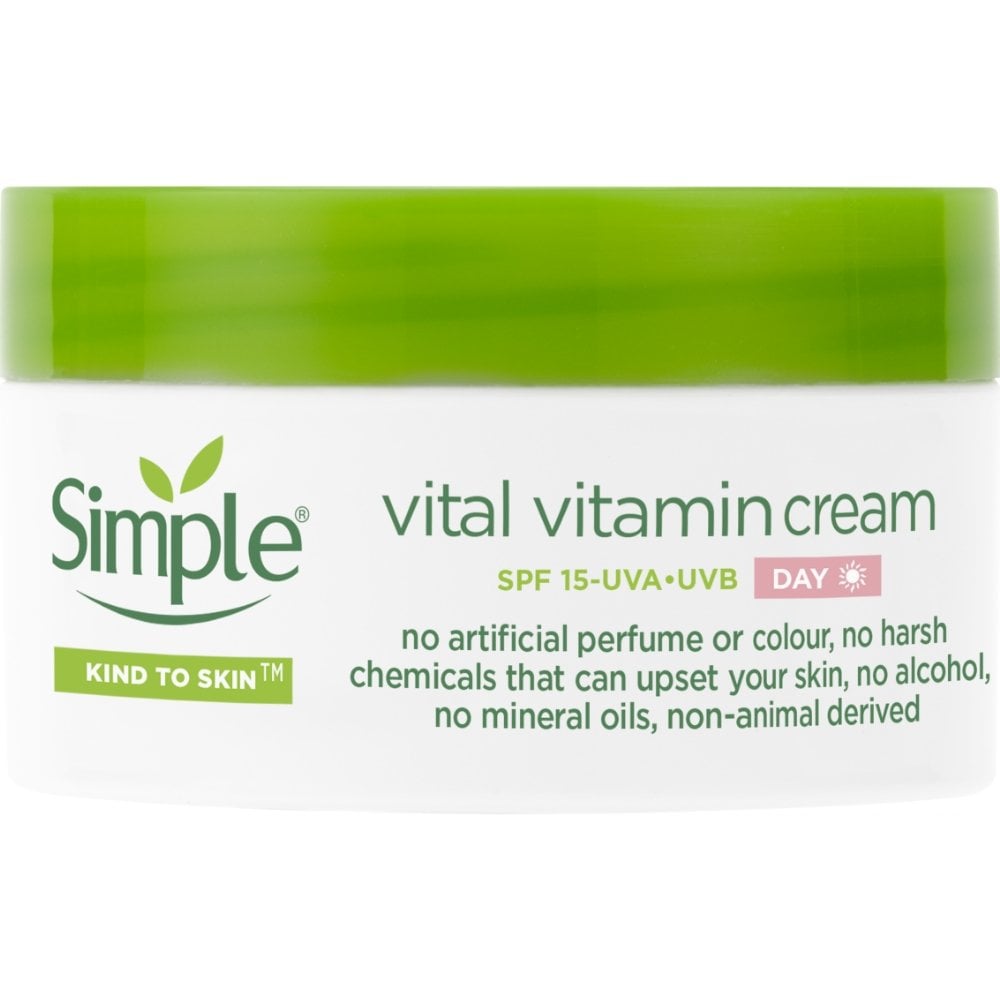simple-kind-to-skin-vital-vitamin-day-cream-for-sensitive-skin-50ml-p32843-92563_image.jpg Simple Kind To Skin Vital Vitamin Day Cream SPF15 50ml - Image 1