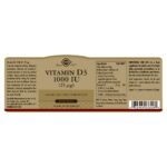 Solgar Vitamin D3 1000 IU 25 µg 100 Softgels
