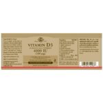 Solgar Vitamin D3 Cholecalciferol 4000 IU 100 µg 60 Vegetable Capsules - Image 4