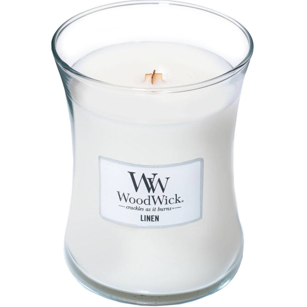 woodwick-linen-medium-hourglass-jar-candle-p13646-22540_image.jpg WoodWick Linen Medium Hourglass Jar Candle - Image 1