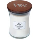 WoodWick Linen Medium Hourglass Jar Candle - Image 2