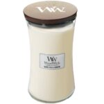 WoodWick White Tea & Jasmine Large Hourglass Jar Candle - Image 2