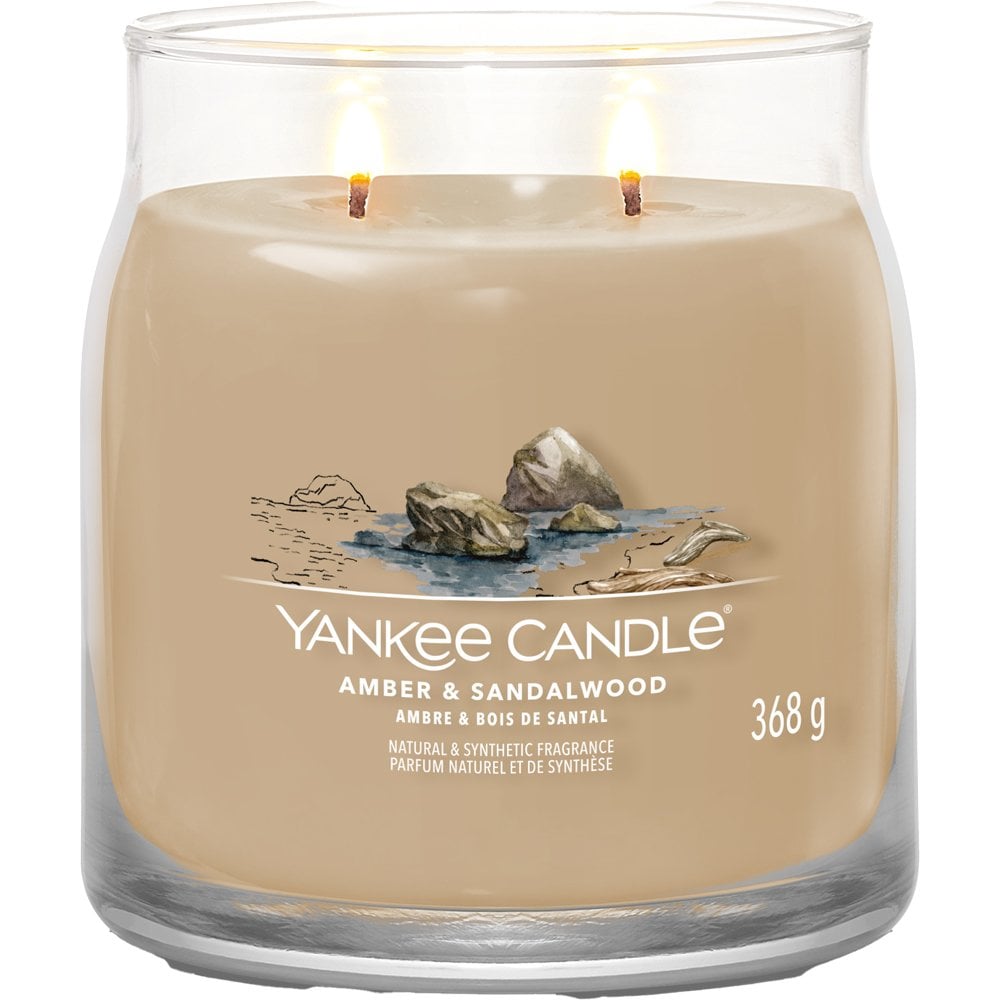 yankee-candle-amber-sandalwood-medium-signature-jar-candle-p31240-84689_image.jpg Yankee Candle Amber & Sandalwood Medium Signature Jar Candle - Image 1