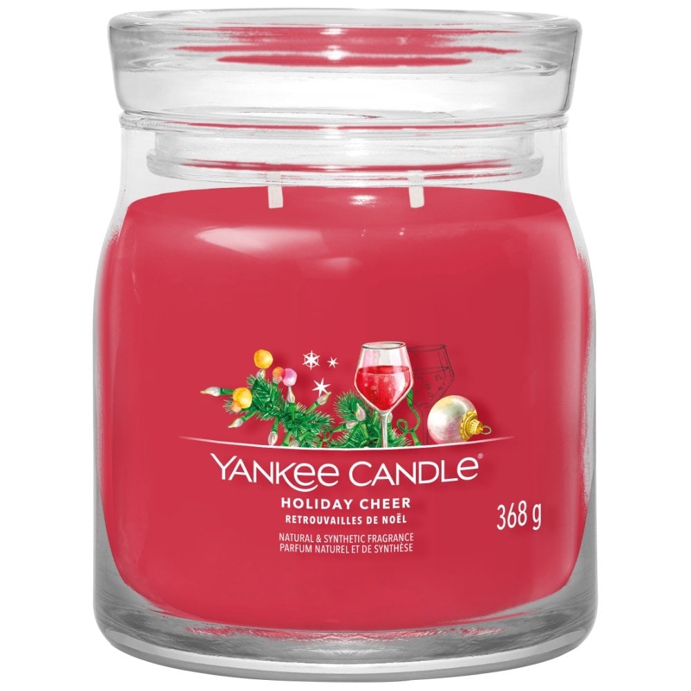 yankee-candle-holiday-cheer-medium-signature-jar-candle-p34927-104943_image.jpg Yankee Candle Holiday Cheer Medium Signature Jar Candle - Image 1