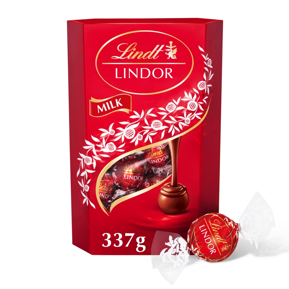 00856_lindt_lindor_milk_cornet_a_.jpg Lindt Lindor Milk Chocolate Truffles Box 337g - Image 1