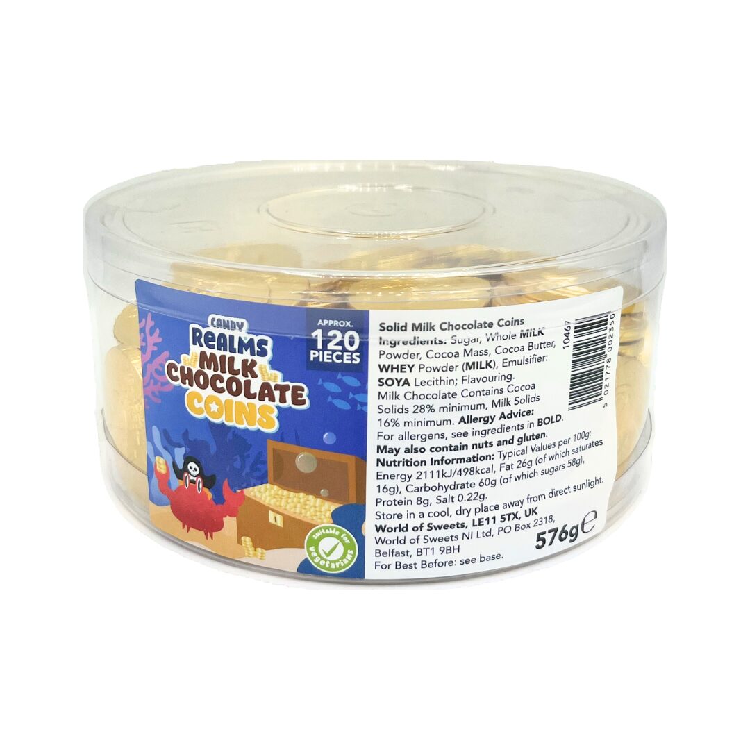 10467_a_23.jpg Candy Realms Milk Chocolate Coins Tub 576g - Image 1