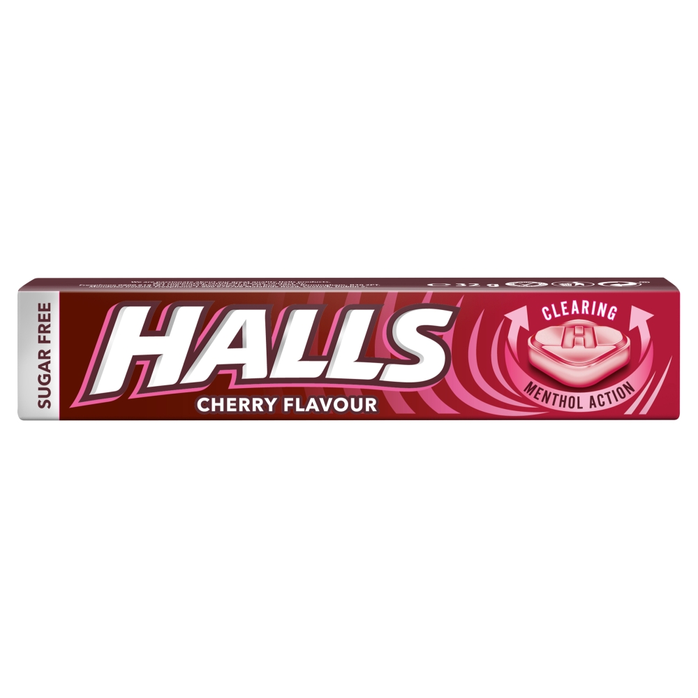 18571_a_23.jpg Halls Sugar Free Cherry Menthol Action Sweets 32g - Image 1