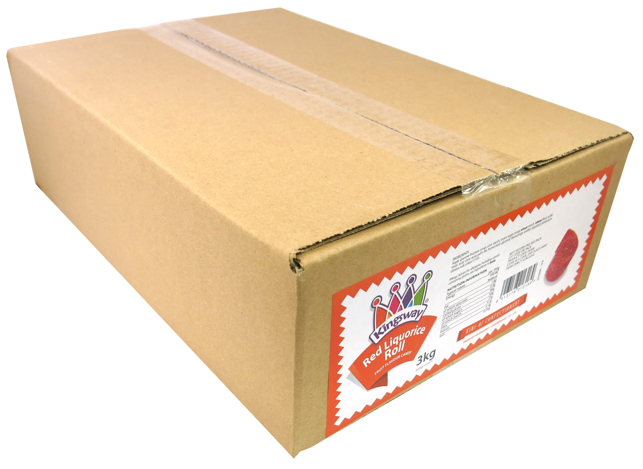 29309_kingsway_red_liquorice_roll_box.jpg Kingsway Fizzy Red Liquorice Rolls 3kg - Image 1
