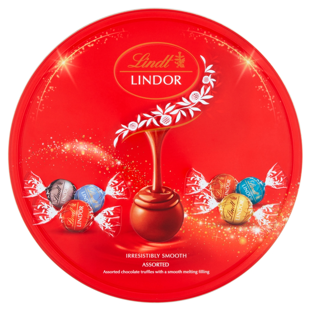 308437_a_24.jpg Lindt Lindor Irresistibly Smooth Assorted Truffles Tin 450g - Image 1