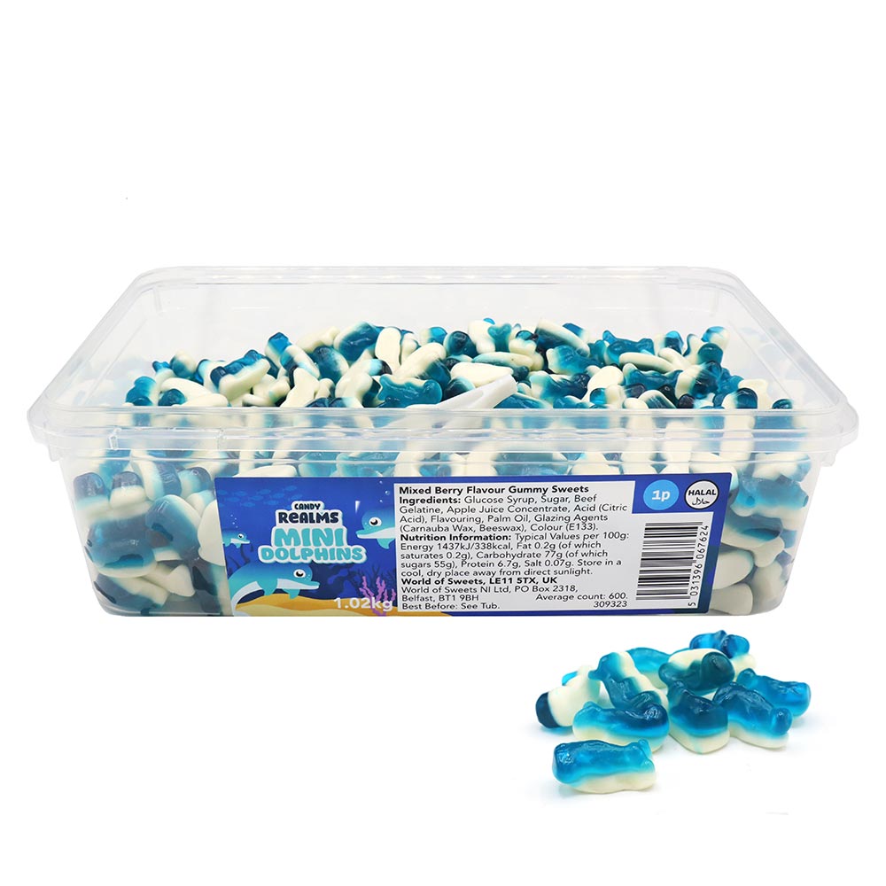 309323_a24.jpg Candy Realms Mini Dolphins 1p Tub 1.02kg - Image 1