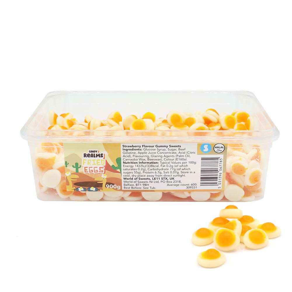 309331_a24.jpg Candy Realms Mini Fried Eggs 1p Tub 1.02kg - Image 1