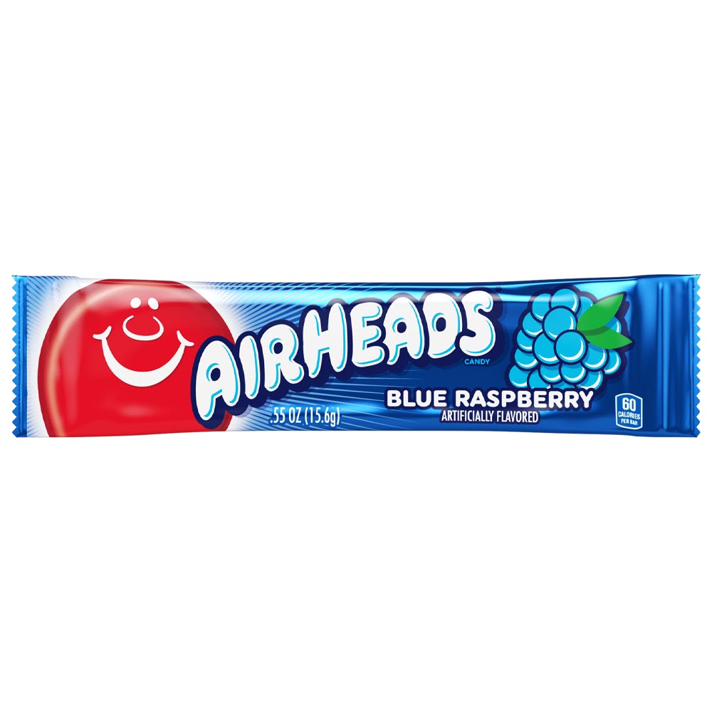309499_a.jpg Airheads Blue Raspberry Chewy Candy Bars 16g - Image 1
