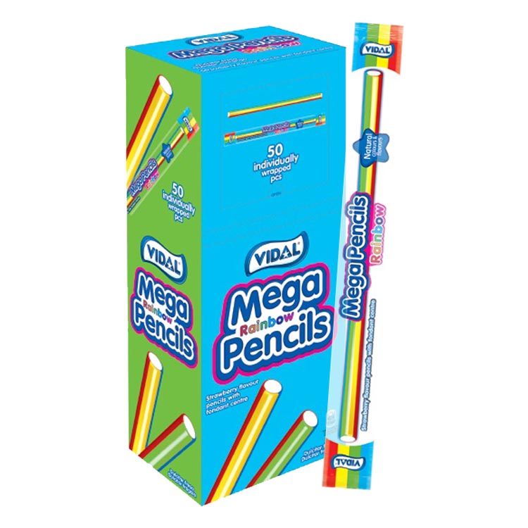 309612_a.jpg Vidal Mega Rainbow Pencils 25g - Image 1