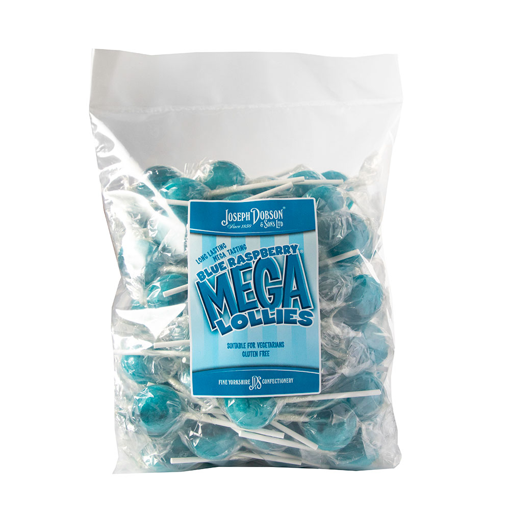 309747_aa.jpg Dobsons Wrapped Blue Raspberry Mega Lollies 1.9kg - Image 1