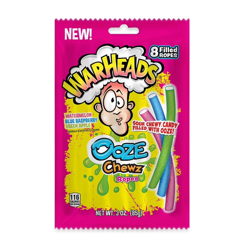 310105_a.jpg Warheads Sour Ooze Chewz Ropes Bag 85g - Image 1