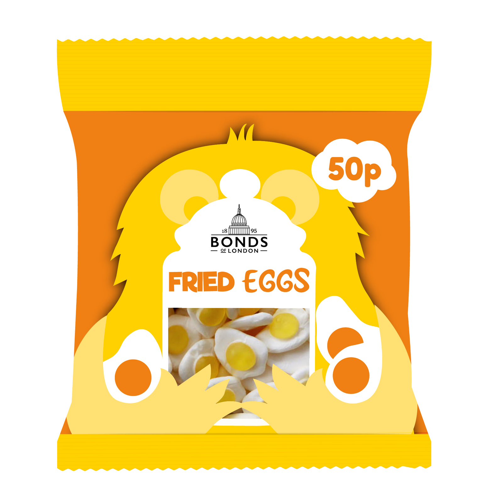 312100.jpg Bonds Fried Eggs Treat Bags 50g - Image 1