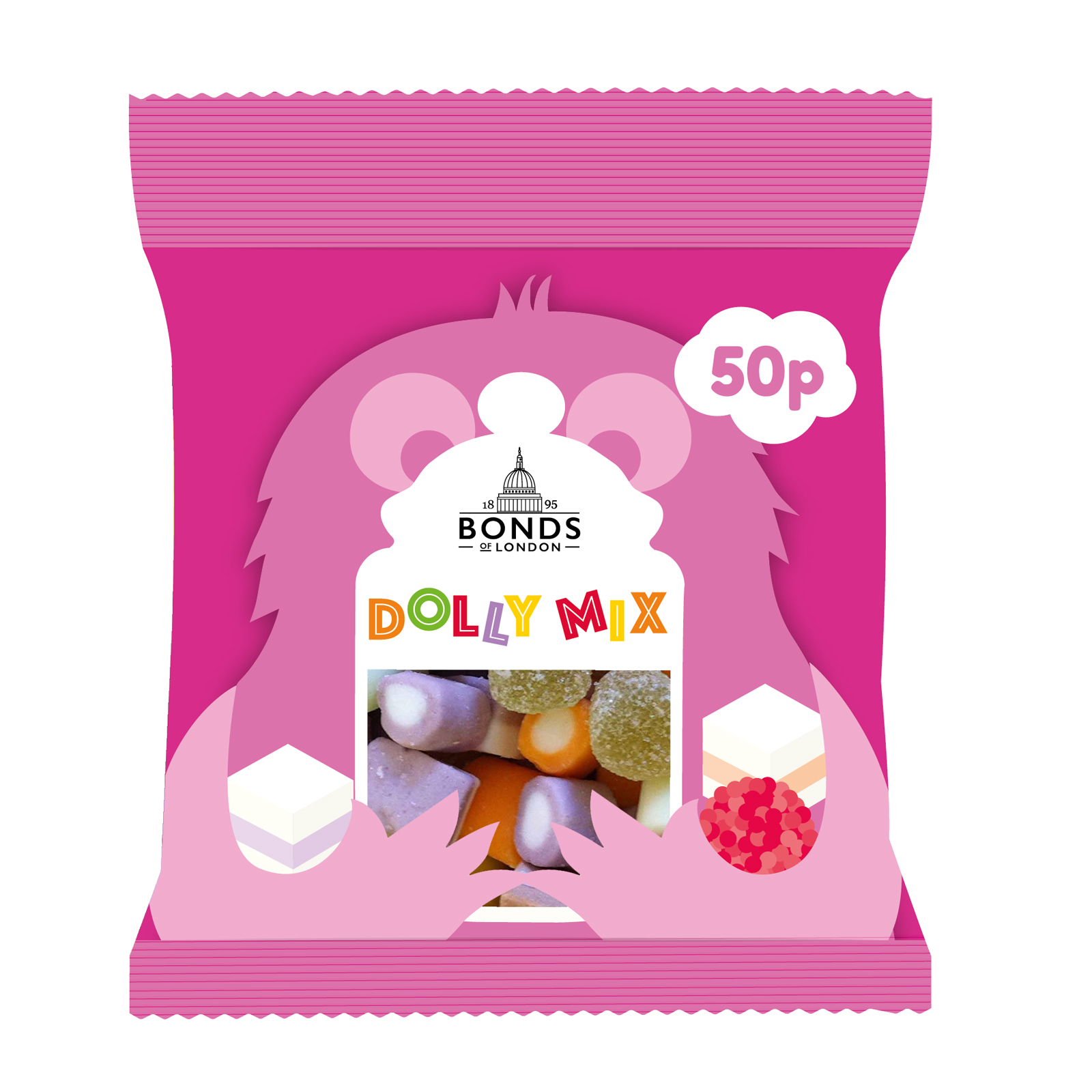 312107.jpg Bonds Dolly Mixture Treat Bags 50g - Image 1