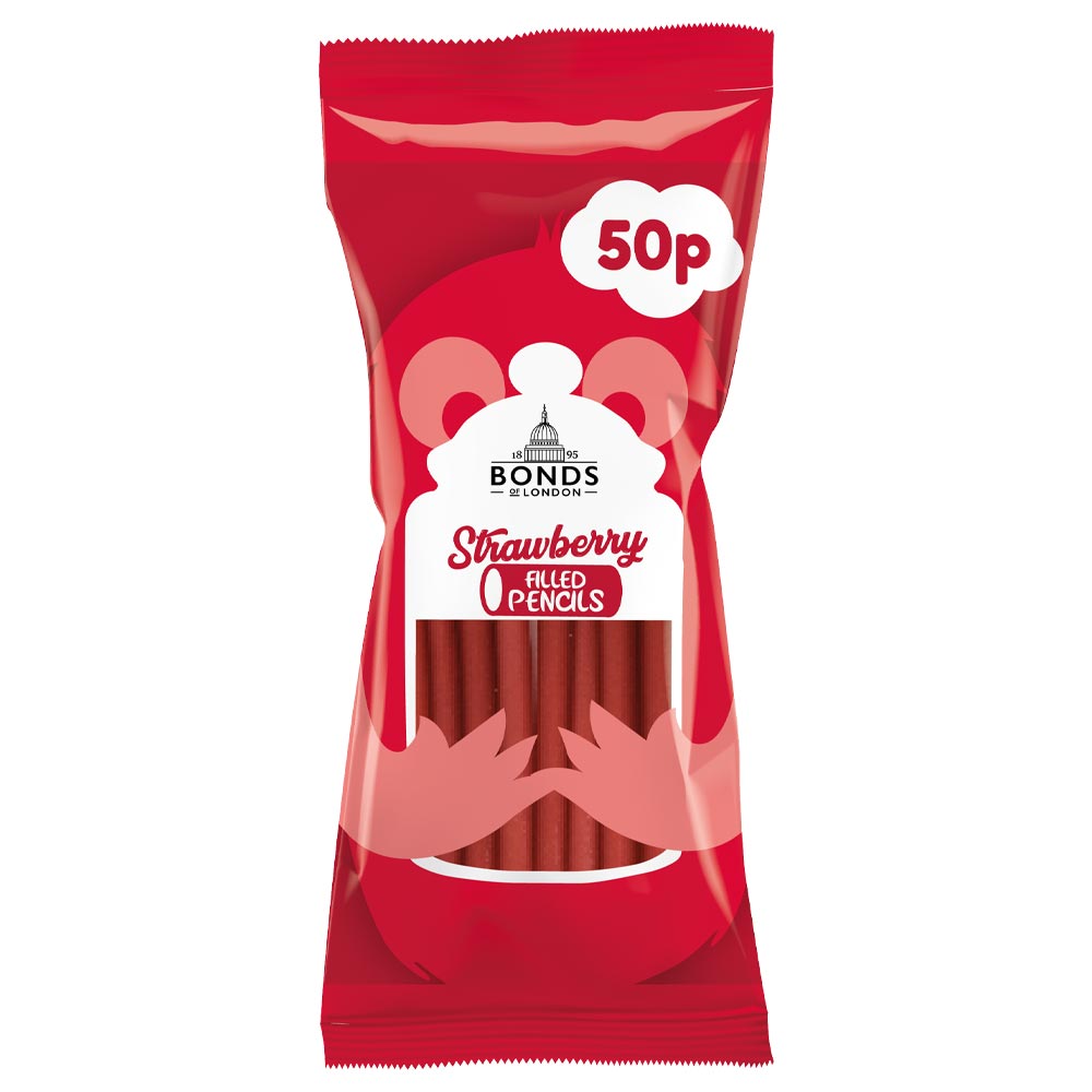 312147_a.jpg Bonds Strawberry Creme Pencils 40g - Image 1