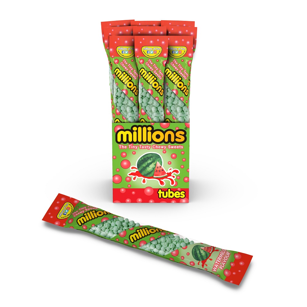 312338_a.jpg Millions Limited Edition Watermelon Tubes 55g - Image 1